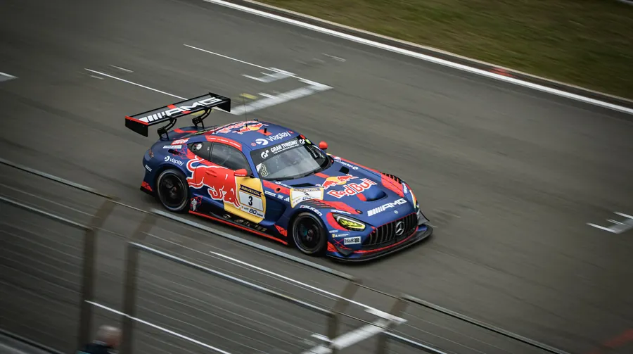 Max Verstappen's Mercedes-AMG GT3 on track at the NLS, Nürburgring