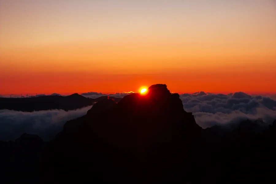 Sun setting above a sea of clouds, Madeira